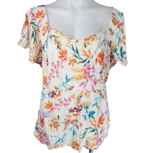 Torrid Carrie Floral Peplum Challis Top - Picture 2 of 4
